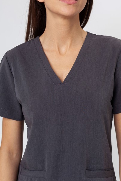 Women's Sunrise Uniforms Premium scrubs set (Joy top, Chill trousers) heather grey-4