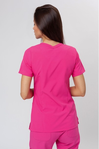 Women's Maevn Momentum scrubs set (Double V-neck top, 6-pocket trousers) hot pink-3