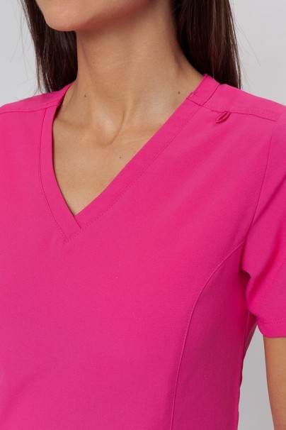 Women's Maevn Momentum scrubs set (Double V-neck top, 6-pocket trousers) hot pink-4