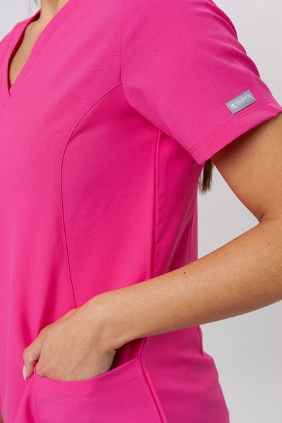 Women's Maevn Momentum scrubs set (Double V-neck top, 6-pocket trousers) hot pink-6
