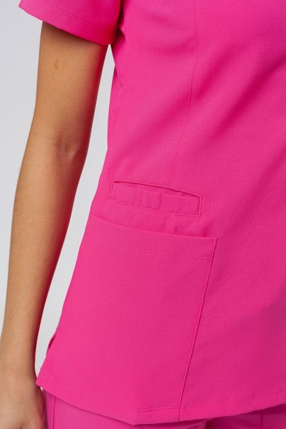 Women's Maevn Momentum scrubs set (Double V-neck top, 6-pocket trousers) hot pink-5
