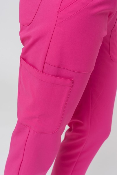 Women's Maevn Momentum scrubs set (Double V-neck top, 6-pocket trousers) hot pink-11