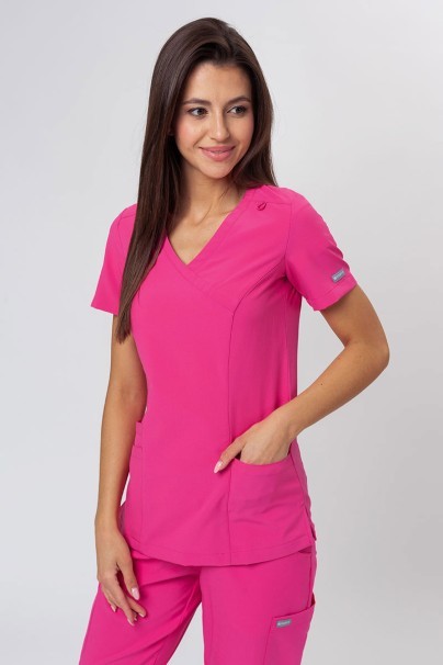 Women's Maevn Momentum scrubs set (Asymetric top, Jogger trousers) hot pink-2