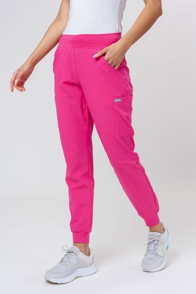 Women's Maevn Momentum scrubs set (Asymetric top, Jogger trousers) hot pink-9