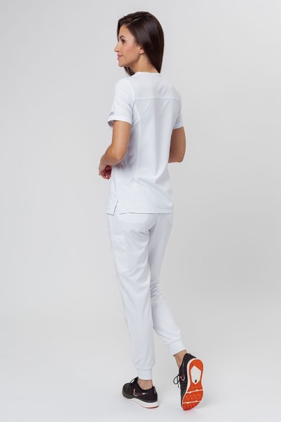 Women's Maevn Momentum scrubs set (Asymetric top, Jogger trousers) white-2