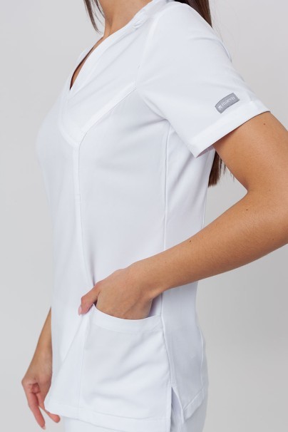 Women's Maevn Momentum scrubs set (Asymetric top, Jogger trousers) white-5