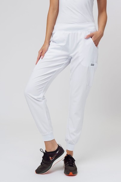 Women's Maevn Momentum scrubs set (Asymetric top, Jogger trousers) white-8