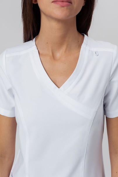 Women's Maevn Momentum scrubs set (Asymetric top, Jogger trousers) white-4