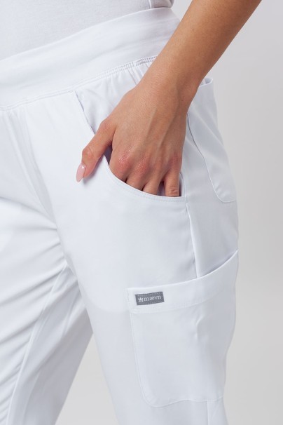 Women's Maevn Momentum scrubs set (Asymetric top, Jogger trousers) white-11