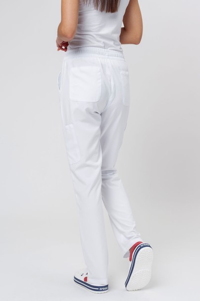 Women's Maevn Momentum scrubs set (Double V-neck top, 6-pocket trousers) white-8