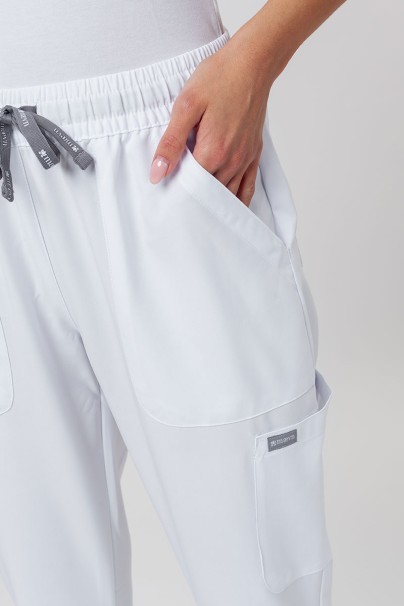 Women's Maevn Momentum scrubs set (Double V-neck top, 6-pocket trousers) white-10