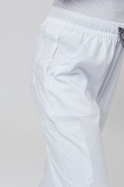 Women's Maevn Momentum scrubs set (Double V-neck top, 6-pocket trousers) white-11