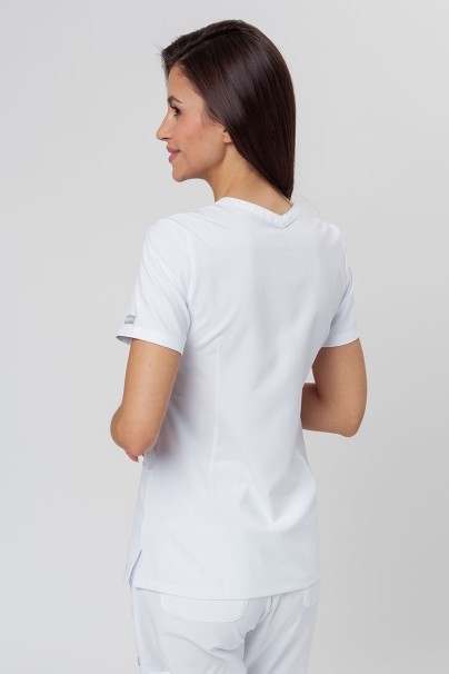 Women's Maevn Momentum scrubs set (Double V-neck top, 6-pocket trousers) white-3