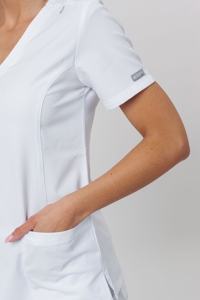 Women's Maevn Momentum scrubs set (Double V-neck top, 6-pocket trousers) white-5