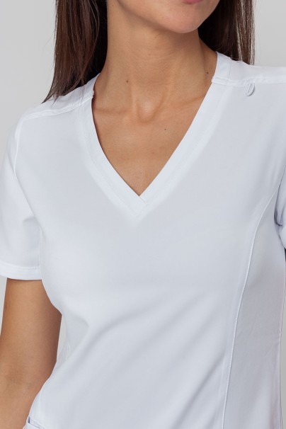 Women's Maevn Momentum scrubs set (Double V-neck top, 6-pocket trousers) white-4