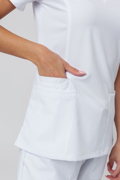 Women's Maevn Momentum scrubs set (Double V-neck top, 6-pocket trousers) white-6