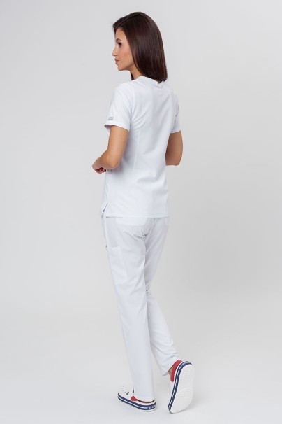 Women's Maevn Momentum scrubs set (Double V-neck top, 6-pocket trousers) white-2