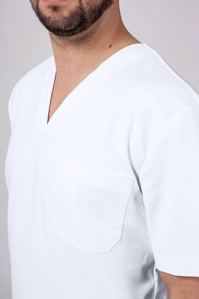 Men's Sunrise Uniforms Premium scrubs set (Dose top, Select trousers) white-5