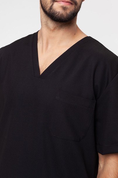 Men's Sunrise Uniforms Premium scrubs set (Dose top, Select trousers) black-5