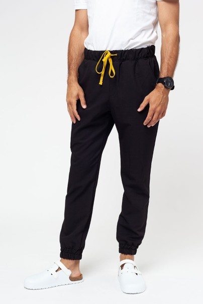 Men's Sunrise Uniforms Premium scrubs set (Dose top, Select trousers) black-7