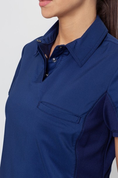 Women’s Cherokee Revolution Active Polo scrub top navy-2