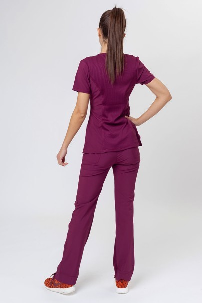 Women's Cherokee Infinity Round Neck scrub top wine-7