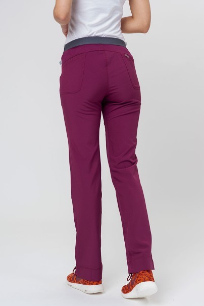 Women's Cherokee Infinity Slim Pull-on scrub trousers wine-2