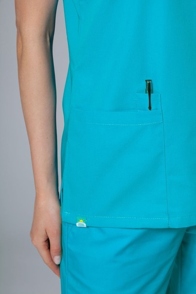 Women's Sunrise Uniforms Basic Light scrub top turquoise promo-1