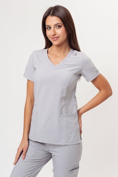 Women's Maevn Momentum scrubs set (Double V-neck top, 6-pocket trousers) quiet grey-2