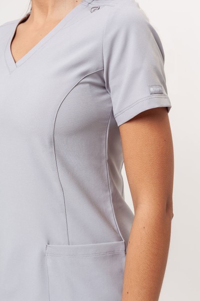 Women's Maevn Momentum scrubs set (Double V-neck top, 6-pocket trousers) quiet grey-5