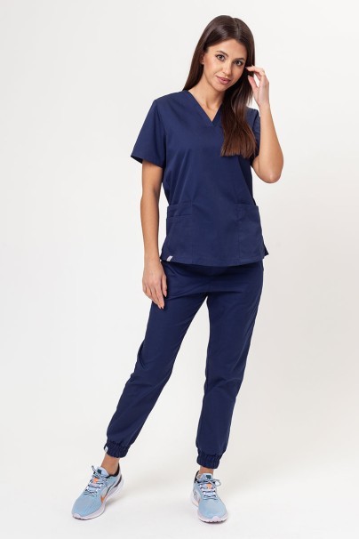 Women's Sunrise Uniforms Basic Light FRESH scrub top navy-4