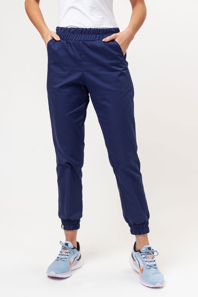 Women's Sunrise Uniforms Basic Jogger FRESH scrubs set (Light top, Easy trousers) navy-6
