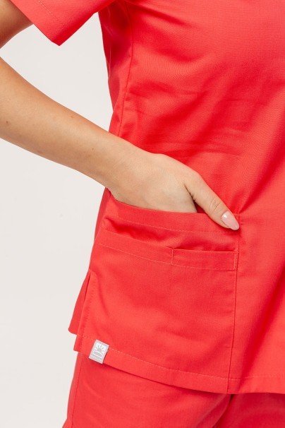 Women’s Sunrise Uniforms Basic Classic FRESH scrubs set (Light top, Regular trousers) coral-5