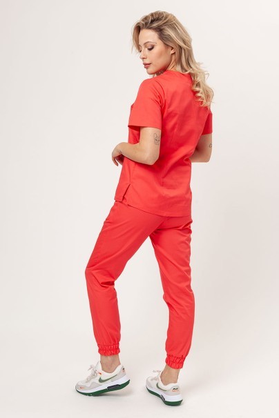 Women's Sunrise Uniforms Basic Jogger FRESH scrubs set (Light top, Easy trousers) coral-2