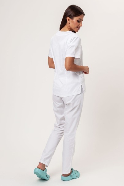 Women’s Sunrise Uniforms Basic Classic FRESH scrubs set (Light top, Regular trousers) white-2