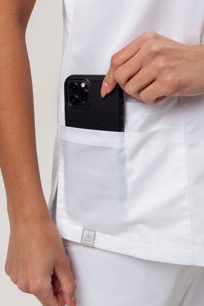 Women’s Sunrise Uniforms Basic Classic FRESH scrubs set (Light top, Regular trousers) white-5