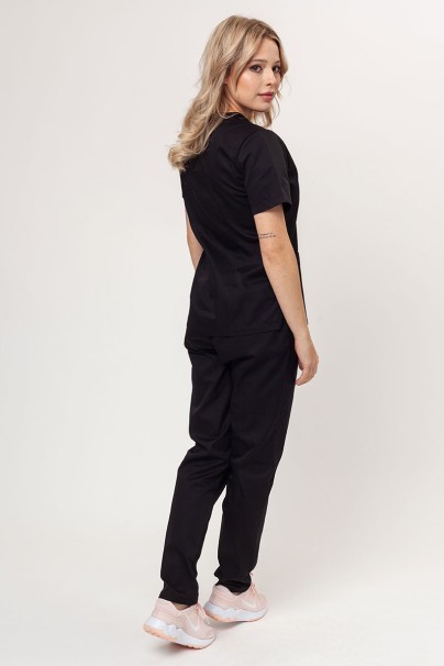 Women’s Sunrise Uniforms Basic Classic FRESH scrubs set (Light top, Regular trousers) black-2