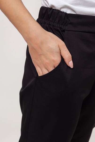 Women’s Sunrise Uniforms Basic Classic FRESH scrubs set (Light top, Regular trousers) black-8