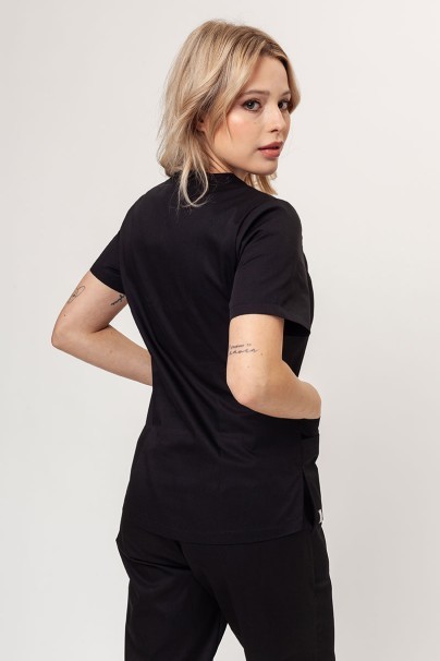 Women's Sunrise Uniforms Basic Jogger FRESH scrubs set (Light top, Easy trousers) black-3