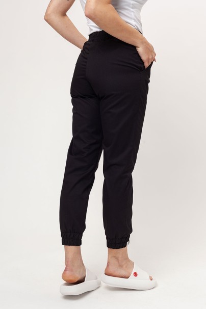 Women's Sunrise Uniforms Basic Jogger FRESH scrubs set (Light top, Easy trousers) black-7