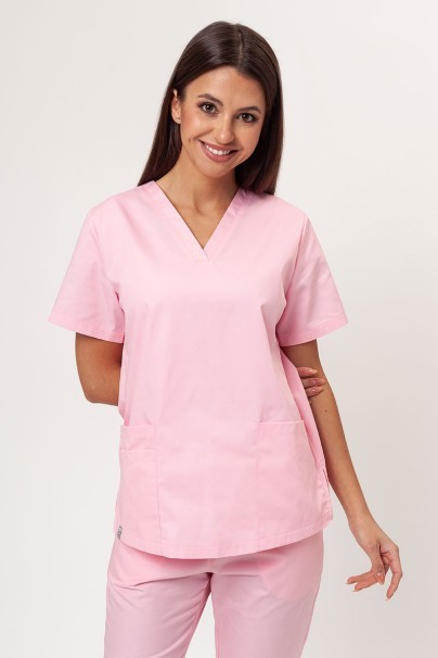 Women’s Sunrise Uniforms Basic Classic FRESH scrubs set (Light top, Regular trousers) blush pink-2