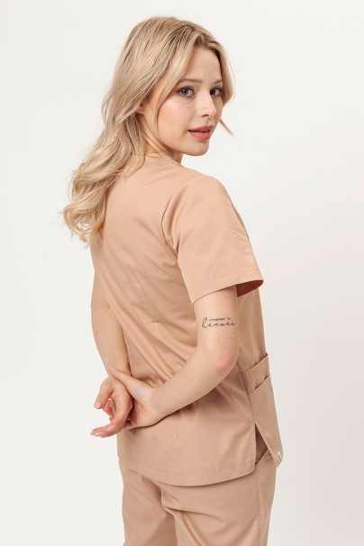 Women's Sunrise Uniforms Basic Light FRESH scrub top khaki-2
