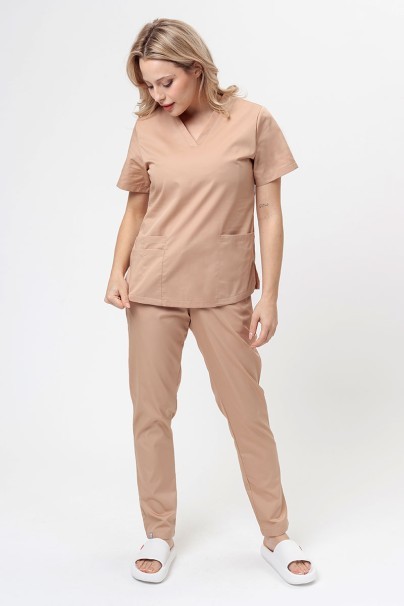 Women's Sunrise Uniforms Basic Light FRESH scrub top khaki-6
