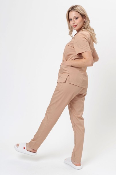 Women’s Sunrise Uniforms Basic Classic FRESH scrubs set (Light top, Regular trousers) khaki-2