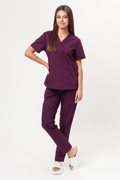 Women's Sunrise Uniforms Basic Light FRESH scrub top burgundy-5