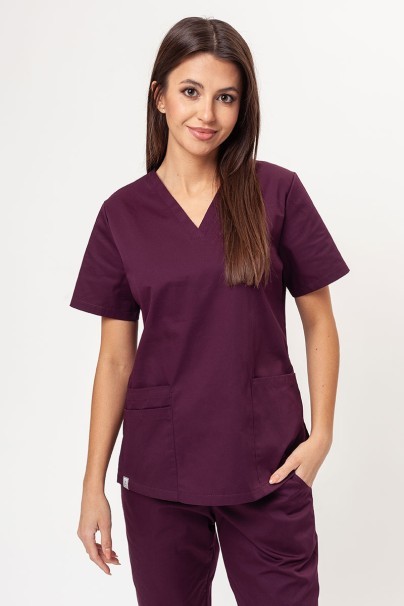 Women’s Sunrise Uniforms Basic Classic FRESH scrubs set (Light top, Regular trousers) burgundy-2