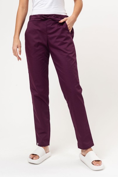 Women’s Sunrise Uniforms Basic Classic FRESH scrubs set (Light top, Regular trousers) burgundy-7