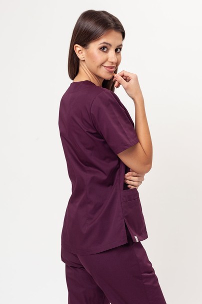 Women’s Sunrise Uniforms Basic Classic FRESH scrubs set (Light top, Regular trousers) burgundy-3