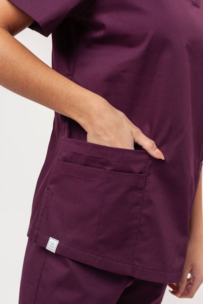 Women's Sunrise Uniforms Basic Jogger FRESH scrubs set (Light top, Easy trousers) burgundy-5