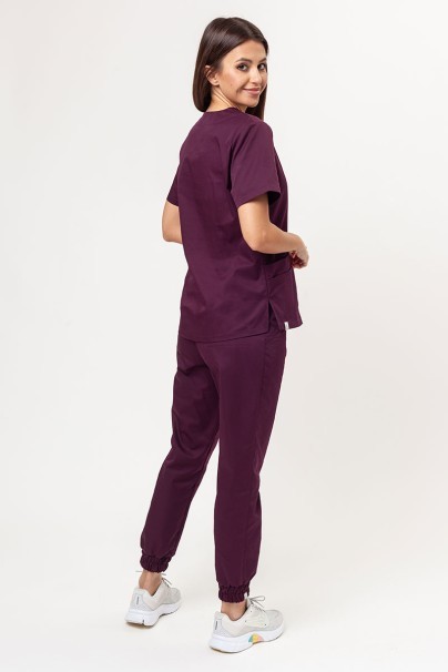Women's Sunrise Uniforms Basic Jogger FRESH scrubs set (Light top, Easy trousers) burgundy-2